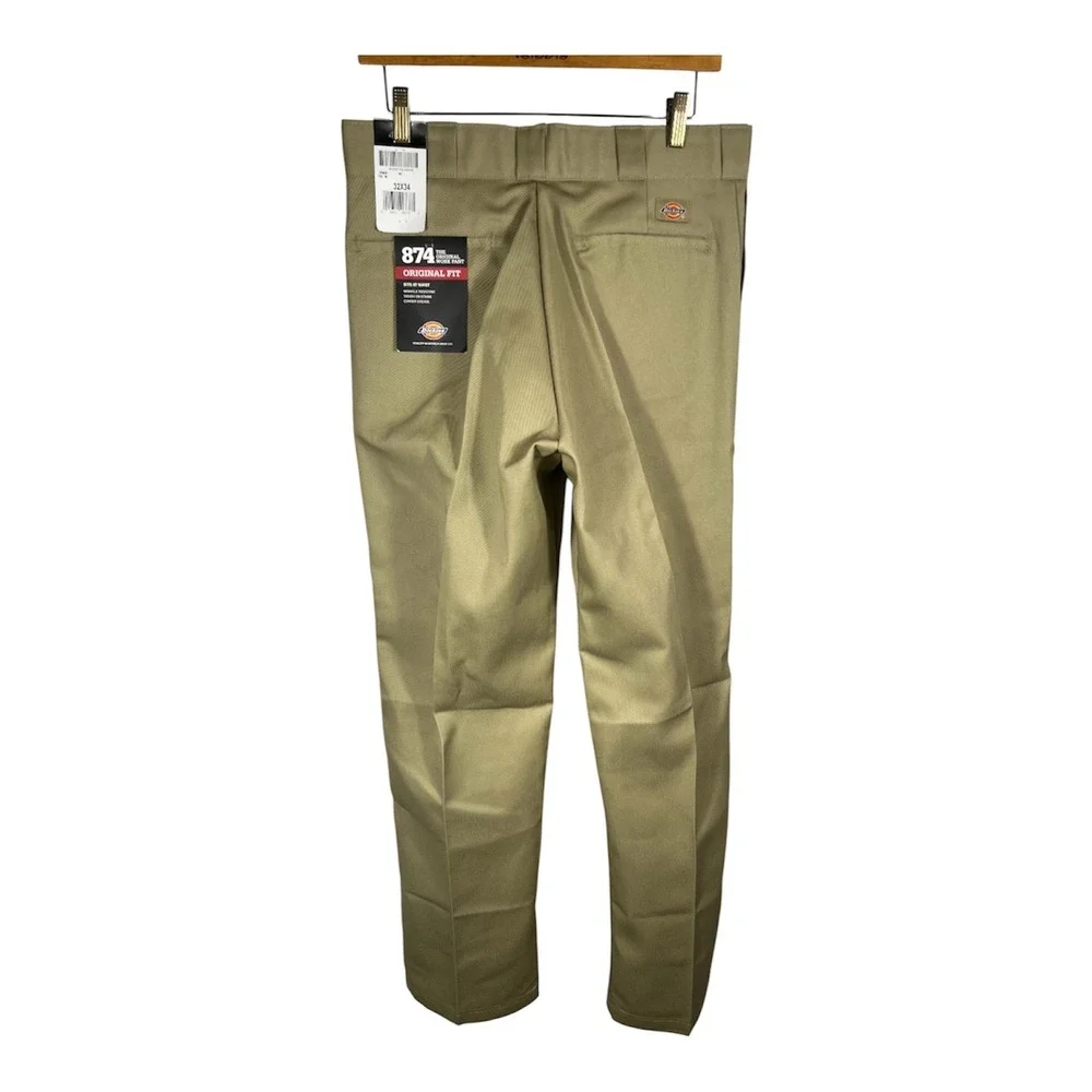 Dickies Mens Sz 32x34 Original Fit Work Pants 874 Khaki Wrinkle Resistant-2117